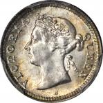 1900-H香港五仙喜敦造币厂 HONG KONG. 5 Cents, 1900-H. Heaton Mint. Victoria. PCGS MS-66 Gold Shield.