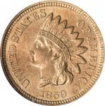 1859 Pattern Indian Cent. Judd-228, Pollock-272. Rarity-1. Copper-Nickel. Plain Edge. MS-63 (NGC). O