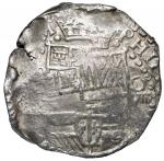 BOLIVIA, Potosí, cob 8 reales, Philip IV, assayer T or P (late 1620s), "hunched over" lions, ex-Pont