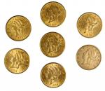 Lot of (7) 1896-S Liberty Head Double Eagles. AU (Uncertified).