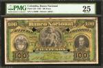 COLOMBIA. Banco Nacional. 100 Pesos. March 4, 1895. P-239a. PMG Very Fine 25.