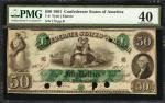 T-6. Confederate Currency. 1861 $50. PMG Extremely Fine 40.