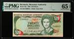 BERMUDA. Bermuda Monetary Authority. 20 Dollars, 1996. P-43a. PMG Gem Uncirculated 65 EPQ.