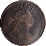1797 Draped Bust Cent. S-140. Rarity-1. Reverse of 1797, Stems to Wreath--Double Struck, Second Stri
