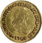 COLOMBIA. 2 Escudos, 1768-PN J. Popayan Mint. Charles III. PCGS EF-40.