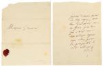 “法国小说之父”巴尔扎克亲笔信函