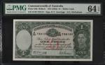 AUSTRALIA. Commonwealth Bank of Australia. 1 Pound, ND (1942). P-26b. PMG Choice Uncirculated 64 EPQ