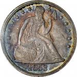 1853 Liberty Seated Silver Dollar. OC-1. Rarity-2. MS-63 (PCGS).