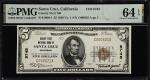Santa Cruz, California. $5 1929 Ty. 1. Fr. 1800-1. County NB of Santa Cruz. Charter #9745. PMG Choic