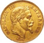 France. 1862. Gold. PCGS AU58. EF+. 100Franc. Napoleon III Laureate Head Gold 100 Francs