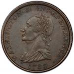 “1783” (circa 1820) Washington Draped Bust Copper. With Button. Musante GW-108, Baker-5, Breen-1199,