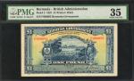 BERMUDA. Bermuda Government. 1 Pound, 1927. P-5. PMG Choice Very Fine 35.
