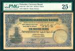 PALESTINE. Palestine Currency Board. 10 Pounds, 1944. P-9d. PMG Very Fine 25 Net. Rust, Stains.