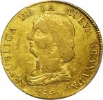 COLOMBIA. 1841-RB/U 16 Pesos. Popayán mint. Restrepo M212.8. AU-55 (PCGS).