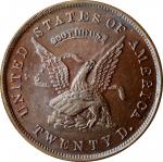Fantasy 1853 United States Assay Office of Gold $20. 900 THOUS. Copper. Reeded Edge. Mint State (Unc
