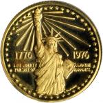 1976 National Bicentennial Medal. Third Size. Gold. 23 mm. 12.9 grams. Swoger-52ID. Proof.