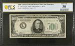 Fr. 2202-L. 1934A $500  Federal Reserve Mule Note. San Francisco. PCGS Banknote Very Fine 30.