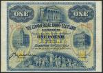 Commercial Bank of Scotland Limited, £1, 2 January 1914, red serial number 19/I 195/267, blue and pa
