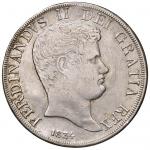 Italian coins;NAPOLI Ferdinando II (1830-1859) Piastra 1834 - Magliocca 559 AG (g 27.49) Striatura a