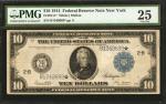 Fr. 911c*. 1914 $10 Federal Reserve Star Note. New York. PMG Very Fine 25.