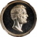 Undated Abraham Lincoln Broken Column Medalet. Silver. 18.5 mm. Cunningham 22-480S, King-552. MS-64 