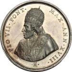 Medaglie Papali, Pio VII (1800-1823), Barnaba Chiaramonti. Medaglia annuale A. XVIII, per la restitu