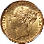 Australia, gold sovereign, 1878M, NGC MS61, #5779120-018.