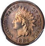 1884 Indian Cent. Proof-65 RB (PCGS). CAC.