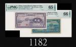 1940年中央储备银行贰角、伍角，两枚EPQ65、66佳品1940 The Central Reserve Bank of China 20 & 50 Cents, s/ns K614728V & G