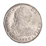 1786年西班牙卡洛斯三世双柱壹圆银币一枚