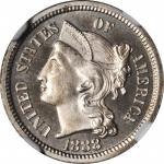 1888 Nickel Three-Cent Piece. Proof-65 Cameo (NGC).