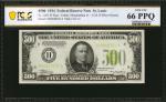Fr. 2201-H. 1934 $500 Federal Reserve Note. St. Louis. PCGS Banknote Gem Uncirculated 66 PPQ.