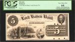 Lock Haven, Pennsylvania. Lock Haven Bank. ND (18xx). $5. PCGS Very Choice New 64. Proof.