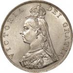 英国(GB), 1887, 銀(Ag), 2ﾌﾛｰﾘﾝ Florin,未使用－, UNC－, ヴィクトリア女王像 ジュビリータイプ ダブルフローリン銀貨 アラビア文字 1887年 KM763