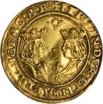 SPAIN. 2 Excelentes, ND. Seville Mint. Ferdinand & Isabel (1476-1516). PCGS AU-50 Secure Holder.