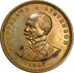 1892 Grover Cleveland and Adlai Stevenson Brass Coin Box. Very Fine.