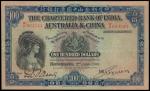 The Chartered Bank of India, Australia and China, $100, 2.6.1930, serial number W/K 034544, CONTEMPO