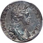 1696-N英国1先令银币，威廉三世像，PCGSAU Detail有清洗，#42957243