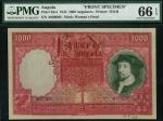Banco de Angola, an obverse uniface proof 1000 angolares, 1 June 1944, black serial number A 000000,