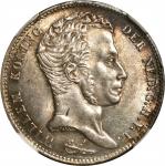 NETHERLANDS. Gulden, 1828. William I. NGC MS-62.
