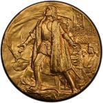 UNITED STATES: gilt AE medal, 1893, Eglit-90, PCGS graded Specimen 66, 77mm gilt bronze medal for th