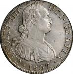 MEXICO. 8 Reales, 1807-Mo TH. Mexico City Mint. Charles IV. PCGS AU-58 Gold Shield.