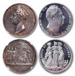 1821-1835年 英国银质纪念币章二枚