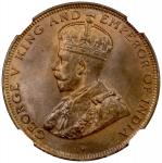 HONG KONG: George V, 1910-1936, AE cent, 1931, KM-17, full red obverse, NGC graded MS65 RB.