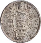 ITALY. Papal States. Testone, 1685/4 Year IX. Rome Mint. Innocent XI. PCGS MS-65 Gold Shield.
