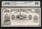 VENEZUELA. Banco de Maracaibo. 20 Bolivares, ND (ca 1908). P-S211p1. Front Proof. PMG Gem Uncirculat