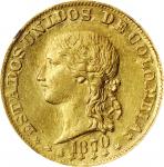 COLOMBIA. 20 Pesos, 1870-POPAYAN. Popayan Mint. NGC MS-61.