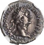 DOMITIAN, A.D. 81-96. AR Denarius, Rome Mint, A.D. 95-96. NGC Ch EF. Marks.