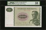 SWEDEN. Sveriges Riksbank. 10,000 Kronor, 1958. P-49. PMG Choice About Uncirculated 58.