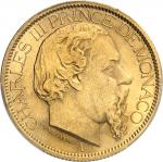 MONACO Charles III (1853-1889). 100 (Cent) francs 1884, A, Paris.